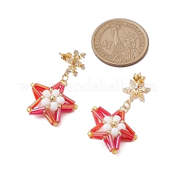 Glass Star Stud Earrings&nbsp;EJEW-MZ00256-05