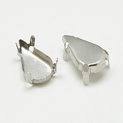 Non-Tarnish 201 Stainless Steel Sew on Prong Settings&nbsp;STAS-T032-07-6x10mm