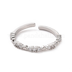 Clear Cubic Zirconia Heart Open Cuff Ring&nbsp;RJEW-H127-35P