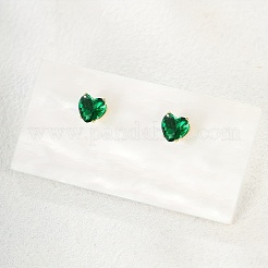 Cute Heart 201 Stainless Steel Cubic Zirconia Stud Earrings&nbsp;AW0516