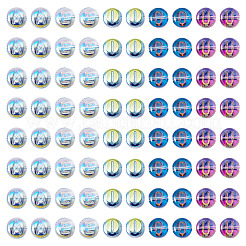 100Pcs 5 Styles Transparent Electroplated UV Plating Glass Beads&nbsp;GLAA-TA0003-19C