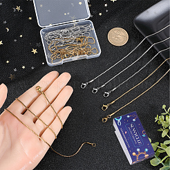 12Pcs 2 Colors 304 Stainless Steel Box Chain Necklaces Set&nbsp;NJEW-SC0001-20