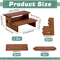 2-Tier Pine Wood Display Riser Stands for Cosmetic&nbsp;DJEW-WH0816-004A