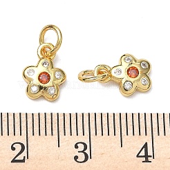 Brass Micro Pave Cubic Zirconia Pendants&nbsp;KK-P348-05G-03