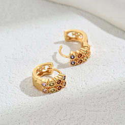 Brass Flat Round Hoop Earrings&nbsp;PT3786