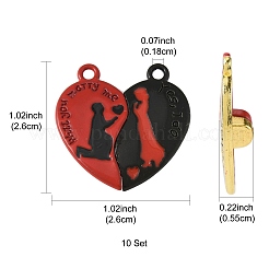 10 Bags Spray Painted Alloy Red and Black Enamel Split Pendants&nbsp;FIND-FS0004-21