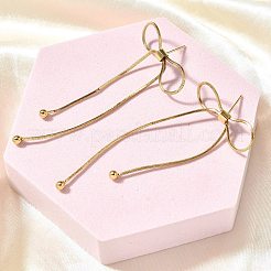 Bowknot Rack Plating Brass Stud Earrrings&nbsp;EJEW-Z085-01G