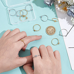 12Pcs 6 Styles 304 Stainless Steel Finger Ring Rhinestone Settings&nbsp;STAS-UN0064-61