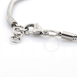 Tarnish Resistant 304 Stainless Steel European Style Round Snake Chains Bracelets&nbsp;STAS-J015-01