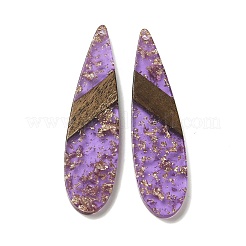 Transparent Resin & Walnut Wood Big Pendants&nbsp;LS-WOOD-G018-16C