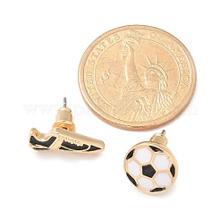 Brass Enamel Stud Earrings&nbsp;EJEW-Z080-01G