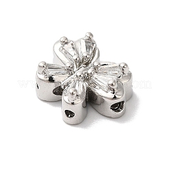 Brass Micro Pave Clear Cubic Zirconia Beads&nbsp;KK-G503-13P