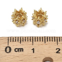 Brass Micro Pave Cubic Zirconia Beads&nbsp;KK-B142-22G