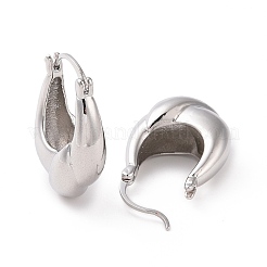 Brass Twist Teardrop Hoop Earrings for Women&nbsp;EJEW-C008-28P