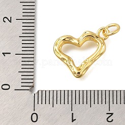 Hollow Heart Rack Plating Brass Pendants Charms&nbsp;KK-I716-15G