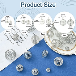 20Pcs 4 Styles Iron Wire Pendants&nbsp;IFIN-FS0001-46P
