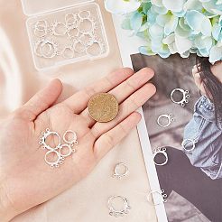 40Pcs 4 Style Rack Plating Eco-friendly Brass Huggie Hoop Earring Findings&nbsp;KK-FH0003-98