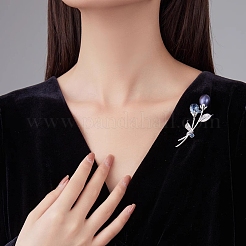 Flower Alloy Rhinestone Brooches for Backpack Clothes&nbsp;PW-WG9DEA1-01