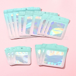 60Pcs 5 Styles Rectangle Glitter Holographic PVC Resealable Packaging Bags&nbsp;ABAG-FS0001-14B