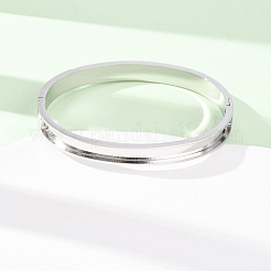 304 Stainless Steel Grooved Bangle Base&nbsp;SA-CBACA70-02P