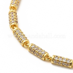 Clear Cubic Zirconia Column Link Chain Necklace&nbsp;NJEW-E074-04G