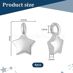 4Pcs 925 Sterling Silver Charms&nbsp;STER-PH0002-82A