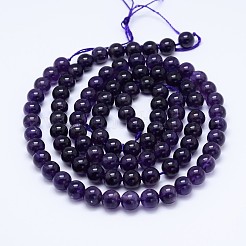 Natural Amethyst Round Bead Strands&nbsp;G-M212-4mm-02C