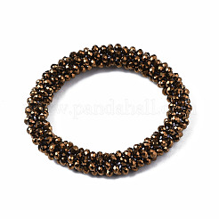 Bling Cutted Glass Bead Braided Stretch Bracelet&nbsp;BJEW-S144-003D-15