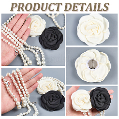 1Pc 3D Cloth Flower Plastic Imitation Pearl Beaded Chain Belts&nbsp;DIY-CP0013-06B