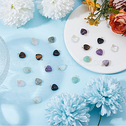 32Pcs 8 Styles Mixed Gemstone Pendants&nbsp;FIND-HS0001-18