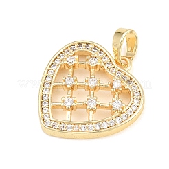 Brass Micro Pave Clear Cubic Zirconia Pendants&nbsp;CU-CBA9B49-01C-G