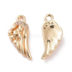 Brass Micro Pave Clear Cubic Zirconia Charms&nbsp;X-KK-G418-12G