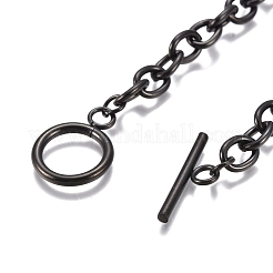 Unisex 304 Stainless Steel Cable Chain Bracelets&nbsp;BJEW-P245-39B