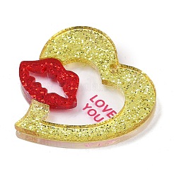 Valentine's Day Printed Opaque Acrylic Pendants&nbsp;FIND-D283-11H