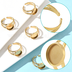 8Pcs 304 Stainless Steel Cuff Ring Settings&nbsp;STAS-BBC0008-13A