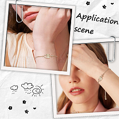 6Pcs Brass Box Chains Slider Bracelet Making with Clear Cubic Zirconia Tiny Charms&nbsp;BJEW-BBC0001-04