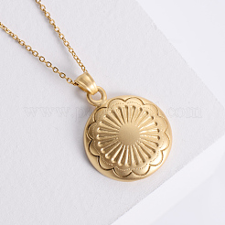 Vintage-inspired Stainless Steel Flower Pendant Men's Necklaces&nbsp;UG8663