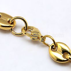 Fashionable 304 Stainless Steel Coffee Bean Chain Necklaces&nbsp;LS-NJEW-I008-33A