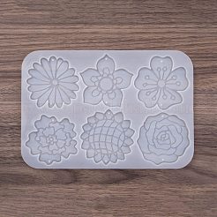 DIY Silicone Flower Pendant Molds&nbsp;X1-AJEW-M228-01