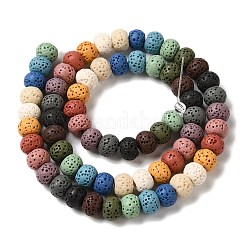 Natural Lava Rock Dyed Beads Strands&nbsp;G-Z036-B01-19