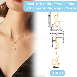 10Pcs Brass Micro Pave Cubic Zirconia Pendants&nbsp;KK-BBC0026-18