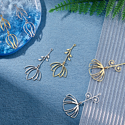 6Pcs 6 Styles 201 Stainless Steel Pendants&nbsp;STAS-FH0002-35