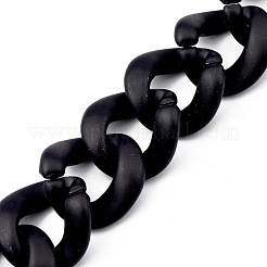 Handmade Spray Painted CCB Plastic Curb Chains&nbsp;AJEW-JB00737-01