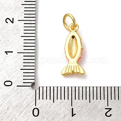 Brass Micro Pave Cubic Zirconia Enamel Pendants&nbsp;KK-I276-23G