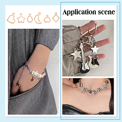120Pcs 6 Style 304 Stainless Steel Charms&nbsp;STAS-PH0005-38