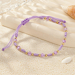 Glass & Brass Beads Braided Bead Bracelets&nbsp;ZQ2730
