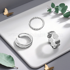 6 Sets 2 Colors Alloy Cuff Rings Sets for Women&nbsp;RJEW-GO0001-04
