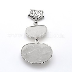 Brass Spiral Shell Oval Big Pendants&nbsp;SSHEL-F0006-07
