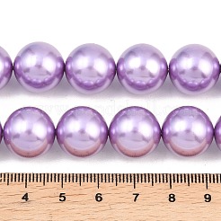 Electroplated Shell Pearl Beads Strands&nbsp;BSHE-F018-01