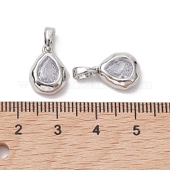 Brass Micro Pave Clear Cubic Zirconia Charms&nbsp;KK-K360-14P